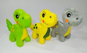 Kit 3 Dino De Pelúcia Antialérgica Brinquedo Criança Presente 27cm