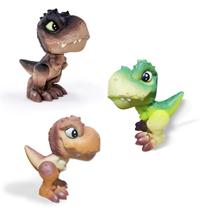 Kit 3 Dinossauros T-Rex Boneco Mini Baby Dino Jurassic World