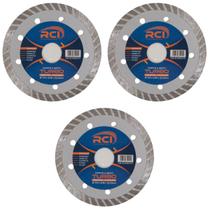 Kit 3 Disco Corte Diamantado Turbo 110m x22,23mm RCI Mármore
