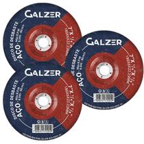 Kit 3 Disco De desbaste para Aço 7" 180 x 6.0 x 22,23mm - Galzer