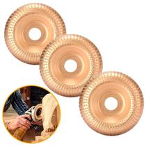 Kit 3 Disco de Esculpir Desbastar Madeira em Ângulo Grosa Rotativa Abaulado 100 mm Para Formar Gamelas e Cavas