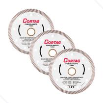 Kit 3 Disco Diamantado Turbo Porcelanato 110mm Corte Rápido Cortag 60863