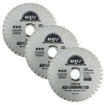 Kit 3 Disco Serra Aço P/ Madeira 72 Dentes 110mm x 20mm Matz