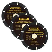 Kit 3 Discos de Corte para Madeira Tungstênio Bomder Alta Durabilidade