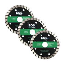 Kit 3 Discos de Serra Mármore Corte Diamantado Turbo 110m 110x20x10 DSMT110 - EOS