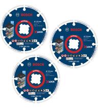 Kit 3 Discos Diamantado Para Metal Expert Bosch X Lock 115mm Azul Kit 3 Discos Diamantado Para Metal Expert Bosch X Lock 115mm Azul