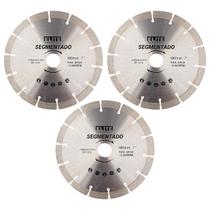 Kit 3 Discos Diamantado Segmentado 180mm 7 Polegadas Elite
