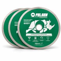 Kit 3 Discos Diamantado Turbo Continuo Segmentado 180mm Corte Profissional Felsen - Kit 3 Discos Diamantado Turbo Continuo Segmentado 180mm Corte Profissional Felsen -