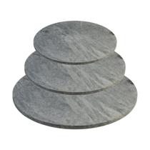 Kit 3 Discos Para Assar Pizza Assadeira em Pedra Sabão P M G Kit 3 Discos Para Assar Pizza Assadeira em Pedra Sabão P M G