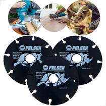 Kit 3 Discos para Madeira Tungstênio Serra Mármore 110mm Corte Preciso com Segurança Felsen