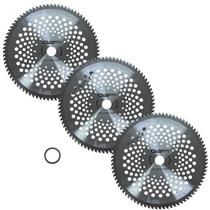 Kit 3 Discos Wídea Lâmina Circular 80 Dentes 1 Polegada 25,4mm com Redutor para 20mm Universal Roçadeira a Gasolina