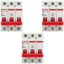 Kit 3 Disjuntor 4A SD63 3P Curva C 3KA SDD63C04 Steck