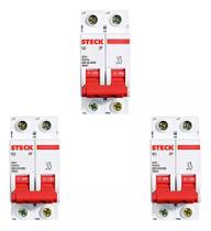 Kit 3 disjuntor bipolar 32a steck Kit 3 disjuntor bipolar 32a steck