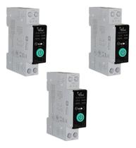 Kit 3 Disjuntor Medidor Zigbee 1-63a Ajustável Alexa Googleh