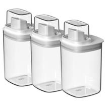 Kit 3 Dispenser 1L Transparente Dosador Integrado Kit 3 Dispenser 1L Transparente Dosador Integrado