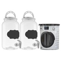 Kit 3 Dispenser Amaciante E Sabão Em Pó Liquido 3,6l Lousa Cores