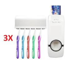 Kit 3 Dispenser De Pasta De Dente Automatico Com Suporte Para Escova De Dentes 2 Em 1 Kit 3 Dispenser De Pasta De Dente Automatico Com Suporte Para Escova De Dentes 2 Em 1