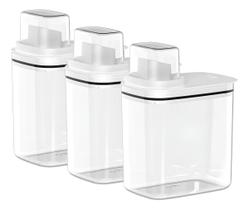 Kit 3 Dispenser De Sabão 1,5 Litros Flow Branco OU Kit 3 Dispenser De Sabão 1,5 Litros Flow Branco OU