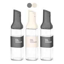 Kit 3 Dispenser Galheteiro Vidro 500ml Sortido Moderno Azeite Vinagre Óleo Cozinha Almoço Mesa Posta Restaurante Buffet