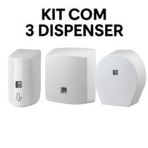 Kit 3 Dispenser Parede Suporte P SabonetePapel ToalhaPapel Higiênico rolo 300m Mazzo Kit 3 Dispenser Parede Suporte P SabonetePapel ToalhaPapel Higiênico rolo 300m Mazzo