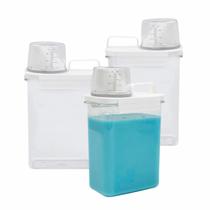 Kit 3 Dispenser Pote Medidor Hermético Porta Produtos Limpeza Organizador Lavanderia Alimentos 1,8L Kit 3 Dispenser Pote Medidor Hermético Porta Produtos Limpeza Organizador Lavanderia Alimentos 1,8L