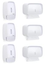 Kit 3 Dispenser Sabonete + 3 Toalheiro Premisse Invoq Branca