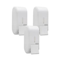 Kit 3 Dispenser Sabonete 400ml Álcool Gel Hotelaria Salão Escola Clínica Spa Toalete Restaurante Cozinha Banheiro Sala Escritória Recepção Válvula