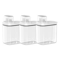 Kit 3 Dispensers para Lavanderia 1,5 Litros Organizadores de Sabão/Amaciante Flow Ou