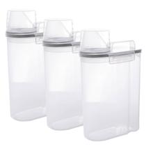 Kit 3 Dispensers Porta Sabão Ração com Medidor 2,5l Lyor Kit 3 Dispensers Porta Sabão Ração com Medidor 2,5l Lyor