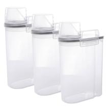 Kit 3 Dispensers Porta Sabão Ração Com Medidor 2,5L Lyor