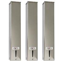 Kit 3 Dispensers Quadrado 200ml Inox Kit 3 Dispensers Quadrado 200ml Inox