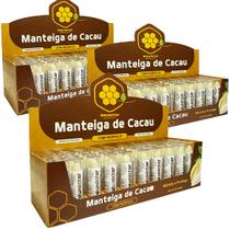 Kit 3 Display Manteiga de Cacau Hidratante Labial Batom Protetor Tradicional Própolis 100% Puro Caixa 150 Unidades