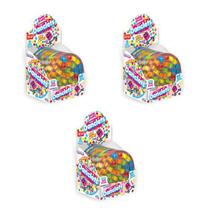 Kit 3 Displays 45 Cartelas Chiclete Colorido Frutas Premium