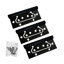 Kit 3 Dobradiça Inox Porta Sobrepor Inox Preta 4x2,5mm