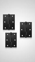 Kit 3 Dobradiças Aço Preto Canto Reto 3 1/2' X 2 5/16' Kit 3 Dobradiças Aço Preto Canto Reto 3 1/2' X 2 5/16'