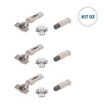 Kit 3 Dobradiças Blum Clip Reta 75S1550CB + Calço +Blumotion