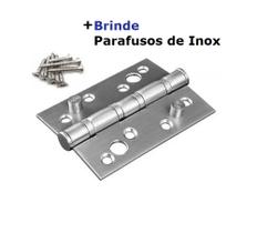 Kit 3 Dobradiças de porta em Inox Com 2 Pinos trava De Segurança anti arrombamento - Mahler Inox