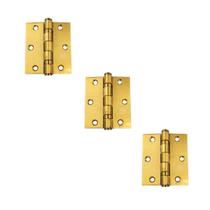 Kit 3 Dobradiças Porta Inox Dourada Escovada 3 1/2 X 3 Kit 3 Dobradiças Porta Inox Dourada Escovada 3 1/2 X 3