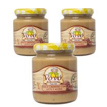 Kit 3 doce cremoso de leite com nozes pote 270g doces vovó