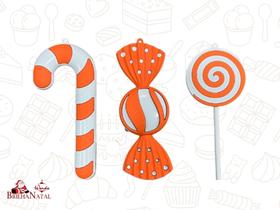 Kit 3 Doces Enfeites de Natal de 15 cm - Decoração de Pendurar.