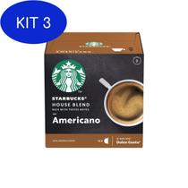 Kit 3 Dolce Gusto Starbucks, House Blend Americano, 12 Cápsulas