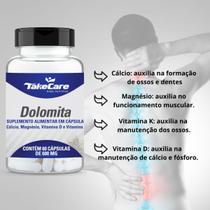 Kit 3 dolomita com magnésio vitamina d e vitamina k 60 cápsulas - take care