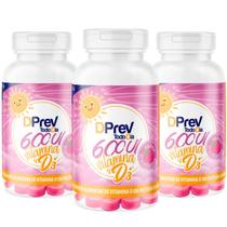 Kit 3 Dprev Kids Todo dia gomas Sabor Franboesa Vitamina D