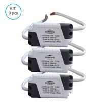 Kit 3 driver reator eletrônico para painel plafon led 18w