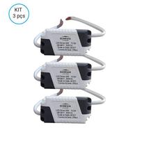 Kit 3 driver reator eletrônico para painel plafon led 24w