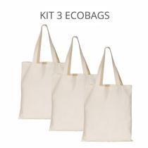 KIT 3 Ecobags Cor Crú