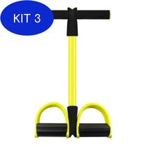 Kit 3 Elástico De Tensão Com Apoio Para Os Pés Funcional Amarelo
