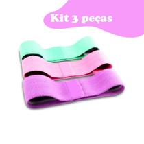 Kit 3 Elasticos Faixas para Musculação Exercícios Fitness Miniband