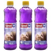 Kit 3 Eliminador de Odores Sanol Cat Frag Lavanda 500 Ml