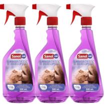 Kit 3 Eliminador de Odores Sanol Vet Gatos Lavanda 500 ml